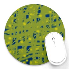 Green And Blue Round Mousepads