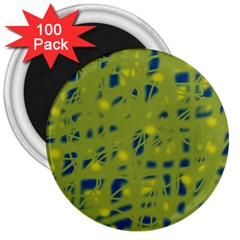 Green And Blue 3  Magnets (100 Pack)