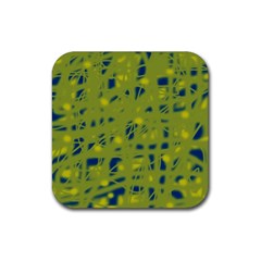 Green And Blue Rubber Coaster (square) 