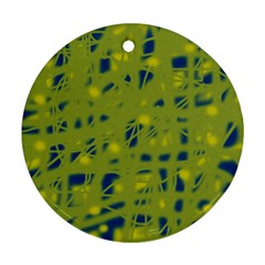 Green And Blue Round Ornament (two Sides)  by Valentinaart