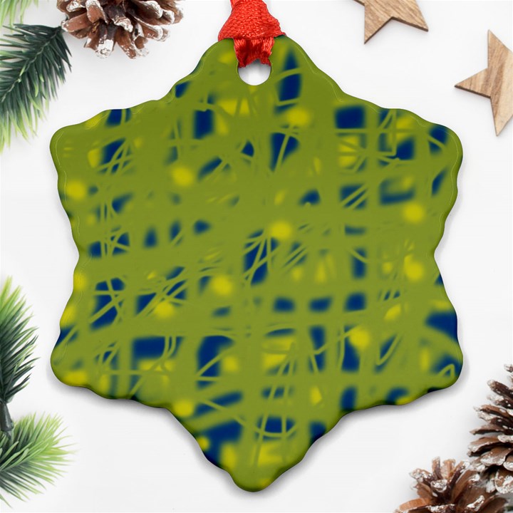 Green and blue Snowflake Ornament (2-Side)