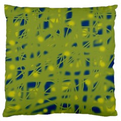 Green And Blue Large Cushion Case (one Side) by Valentinaart