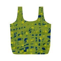 Green And Blue Full Print Recycle Bags (m) 