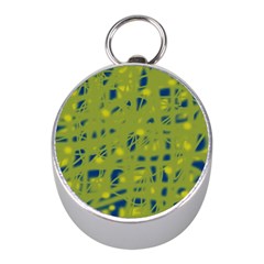 Green And Blue Mini Silver Compasses