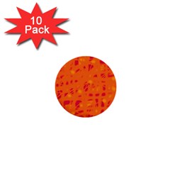 Orange 1  Mini Buttons (10 Pack) 