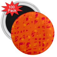 Orange 3  Magnets (100 Pack)