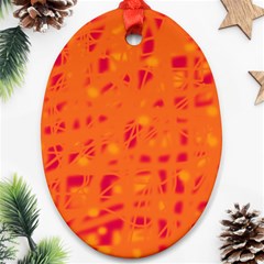 Orange Oval Ornament (two Sides)