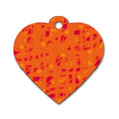 Orange Dog Tag Heart (one Side) by Valentinaart