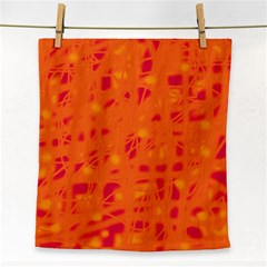 Orange Face Towel by Valentinaart