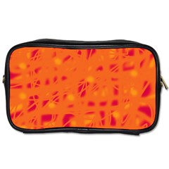 Orange Toiletries Bags by Valentinaart