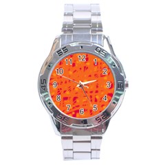 Orange Stainless Steel Analogue Watch