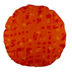 Orange Large 18  Premium Round Cushions