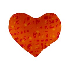 Orange Standard 16  Premium Heart Shape Cushions