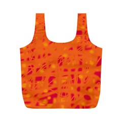 Orange Full Print Recycle Bags (m)  by Valentinaart