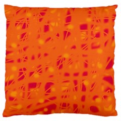 Orange Large Flano Cushion Case (one Side) by Valentinaart