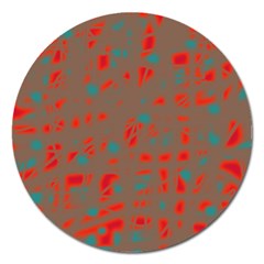 Red And Brown Magnet 5  (round)