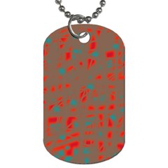 Red And Brown Dog Tag (one Side)