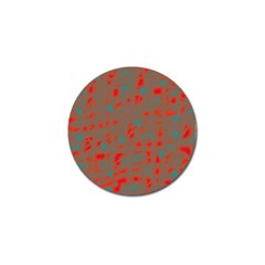 Red And Brown Golf Ball Marker