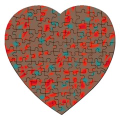 Red And Brown Jigsaw Puzzle (heart) by Valentinaart