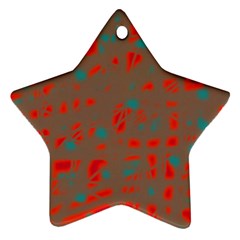 Red And Brown Star Ornament (two Sides) 