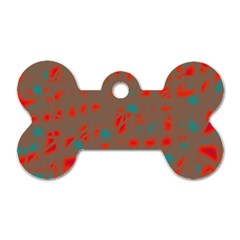 Red And Brown Dog Tag Bone (two Sides) by Valentinaart