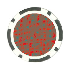 Red And Brown Poker Chip Card Guards