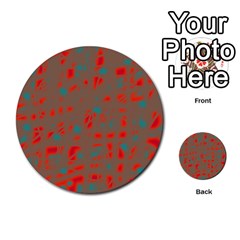 Red And Brown Multi-purpose Cards (round) 