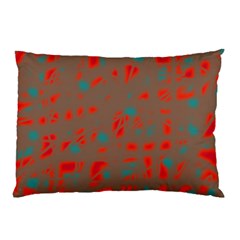 Red And Brown Pillow Case by Valentinaart