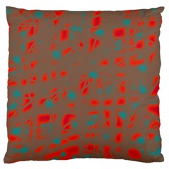 Red And Brown Large Cushion Case (two Sides) by Valentinaart