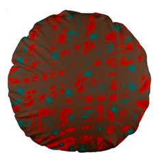 Red And Brown Large 18  Premium Round Cushions