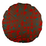 Red and brown Large 18  Premium Round Cushions Front