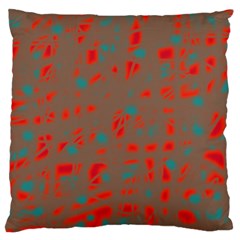 Red And Brown Large Flano Cushion Case (two Sides)