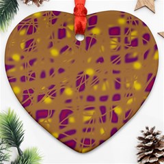 Brown And Purple Ornament (heart)  by Valentinaart