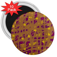 Brown And Purple 3  Magnets (10 Pack) 