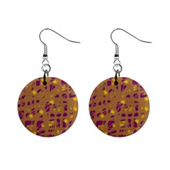 Brown And Purple Mini Button Earrings by Valentinaart