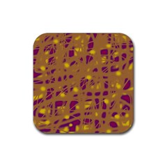 Brown And Purple Rubber Coaster (square) 