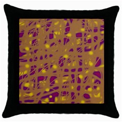 Brown And Purple Throw Pillow Case (black)