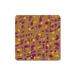 Brown And Purple Square Magnet