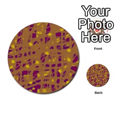 Brown And Purple Multi-purpose Cards (round)  by Valentinaart