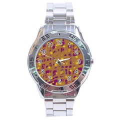 Brown And Purple Stainless Steel Analogue Watch by Valentinaart