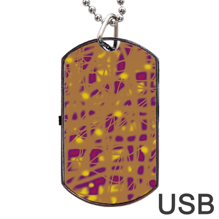 Brown and purple Dog Tag USB Flash (Two Sides) 