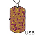 Brown and purple Dog Tag USB Flash (Two Sides)  Back