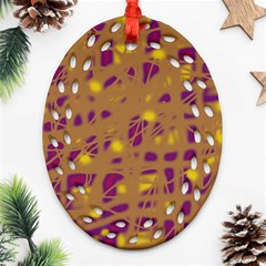 Brown And Purple Ornament (oval Filigree) 