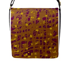 Brown And Purple Flap Messenger Bag (l) 