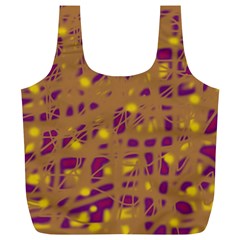 Brown And Purple Full Print Recycle Bags (l) 