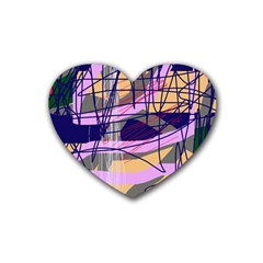 Abstract high art by Moma Rubber Coaster (Heart) 