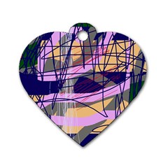 Abstract high art by Moma Dog Tag Heart (One Side)