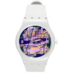 Abstract high art by Moma Round Plastic Sport Watch (M) Front