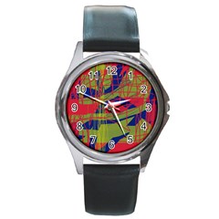 High Art By Moma Round Metal Watch