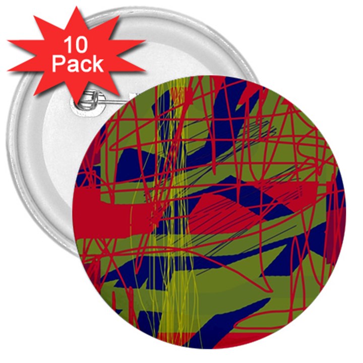 High art by Moma 3  Buttons (10 pack) 